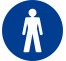 Plaque porte ronde toilettes homme bleu