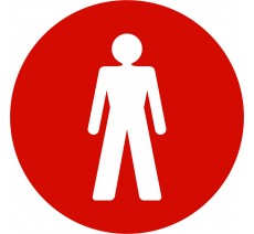 Plaque de porte ronde "Toilettes Hommes" - pictogramme