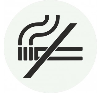 Plaque porte ronde défense de fumer blanc