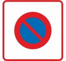 Panneau routier "Entrée d'une zone à stationnement interdit" B6b1