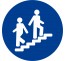 Plaque porte ronde escalier bleu