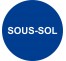 Plaque porte ronde sous-sol bleu