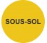 Plaque porte ronde sous-sol jaune