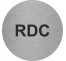 Plaque porte ronde RDC argent