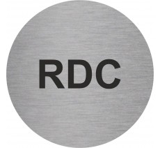 Plaque de porte ronde "RDC" - pictogramme alu ou PVC