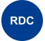 Plaque porte ronde RDC bleu