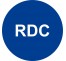 Plaque porte ronde RDC bleu