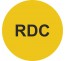 Plaque porte ronde RDC jaune