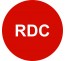Plaque porte ronde RDC rouge