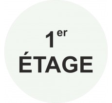 Plaque de porte ronde "1er étage" - pictogramme alu ou PVC