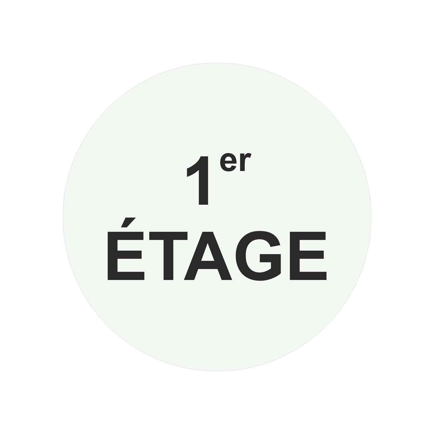 Plaque porte ronde 1er Etage blanc