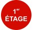 Plaque porte ronde 1er Etage rouge