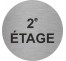 Plaque porte ronde 2e Etage argent