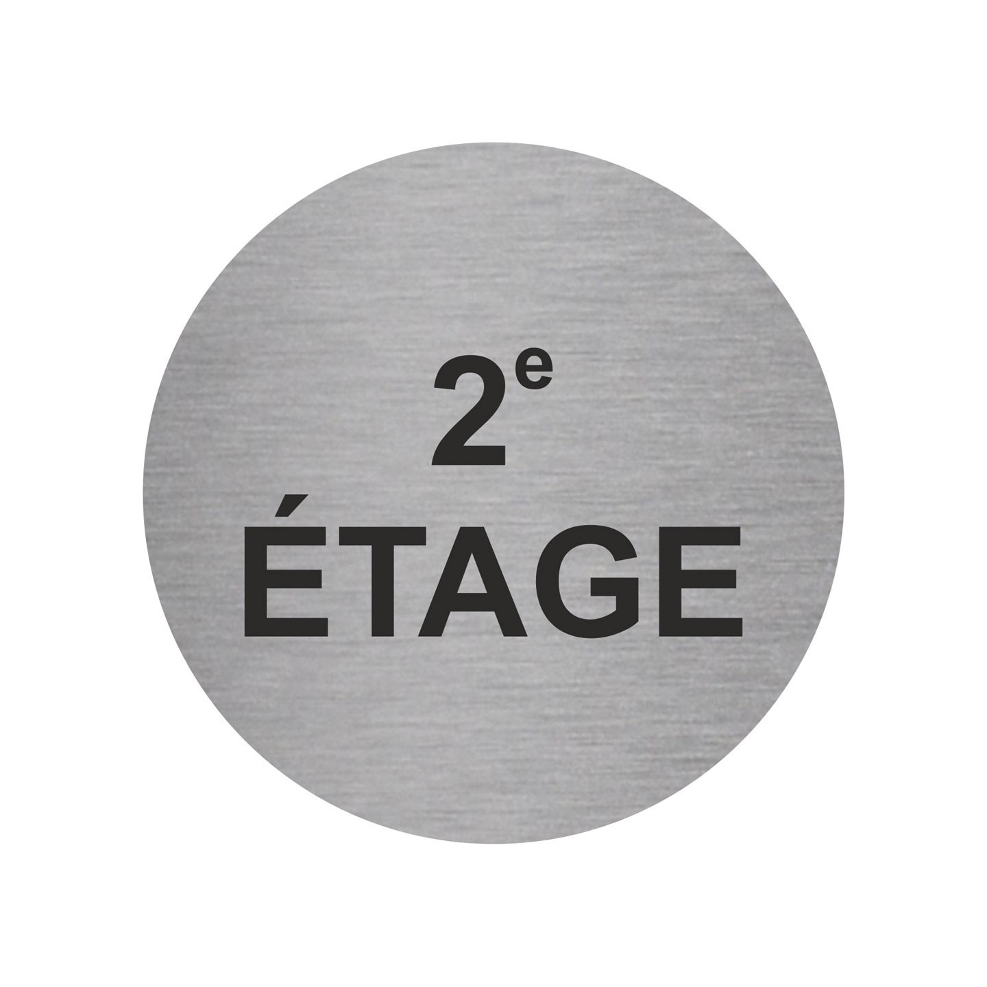 Plaque porte ronde 2e Etage argent