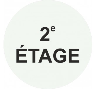 Plaque porte ronde 2e Etage blanc