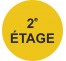 Plaque porte ronde 2e Etage jaune