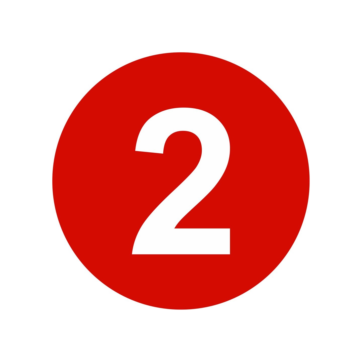 Plaque porte ronde 2 rouge