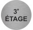 Plaque porte ronde 3e Etage argent