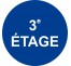 Plaque porte ronde 3e Etage bleu