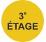 Plaque porte ronde 3e Etage jaune