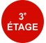 Plaque porte ronde 3e Etage rouge