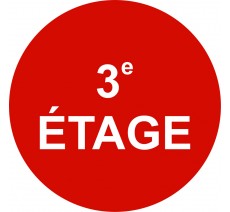 Plaque de porte ronde "3e étage" - pictogramme alu ou PVC