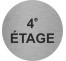 Plaque porte ronde 4e Etage argent