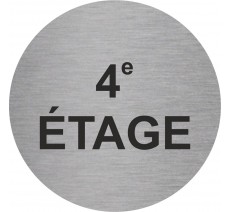 Plaque de porte ronde "4e étage" - pictogramme alu ou PVC