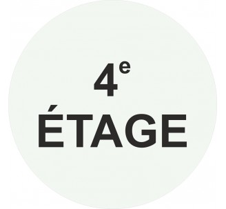 Plaque porte ronde 4e Etage blanc