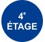 Plaque porte ronde 4e Etage bleu