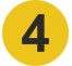 Plaque porte ronde 4 jaune