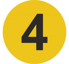 Plaque de porte ronde "Chiffre 4" - pictogramme alu ou PVC