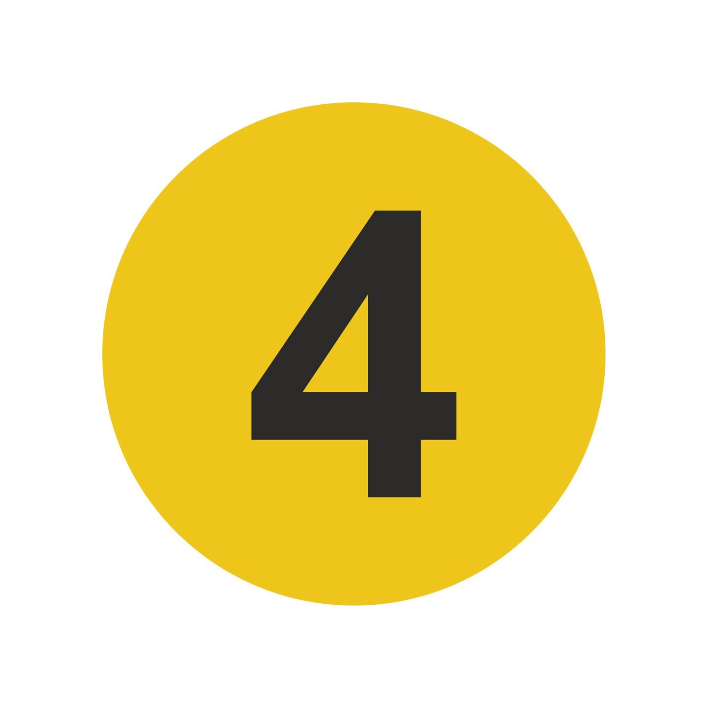 Plaque porte ronde  4 jaune