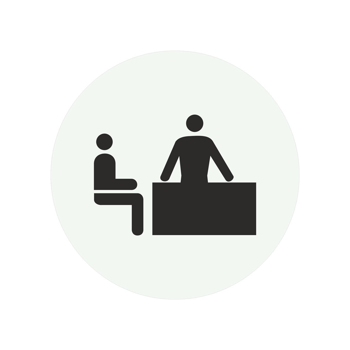Plaque porte ronde bureau blanc