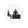 Plaque porte ronde bureau blanc