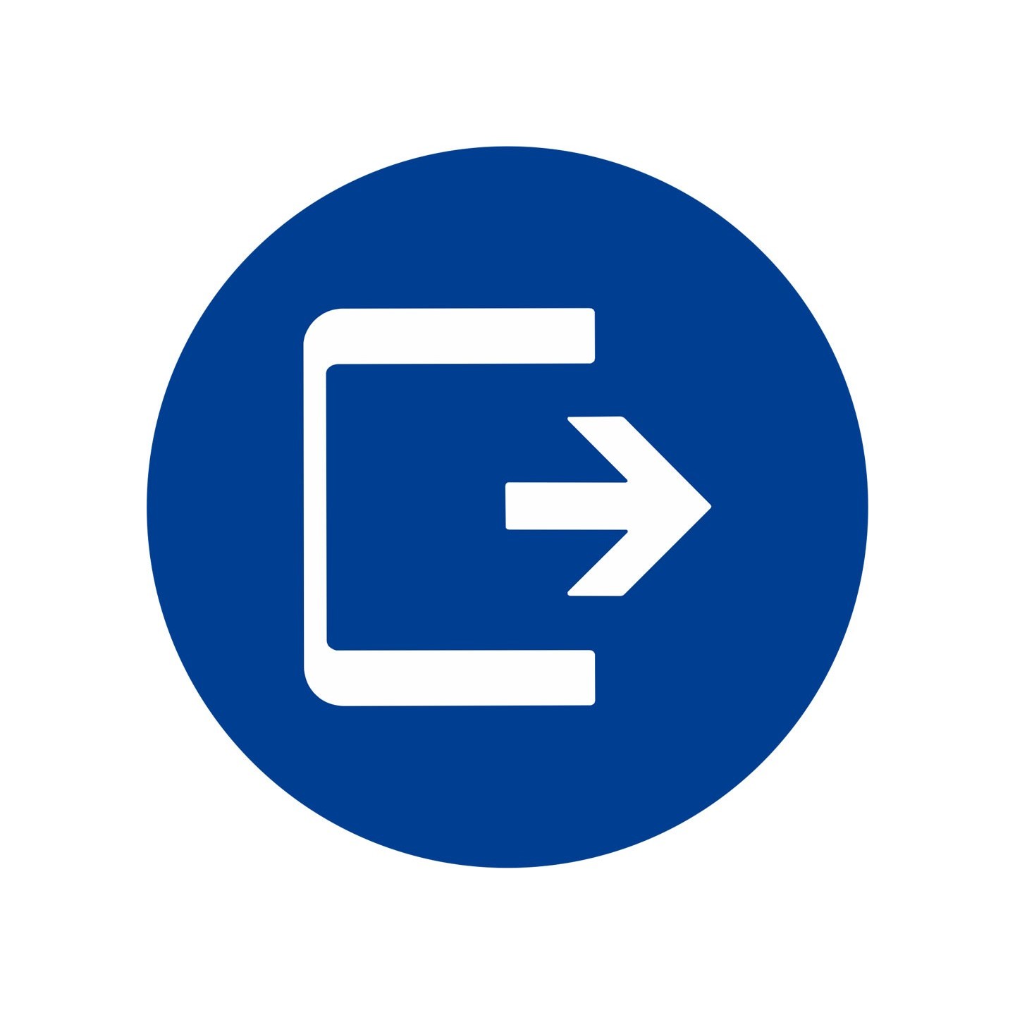 Plaque porte ronde sortie bleu