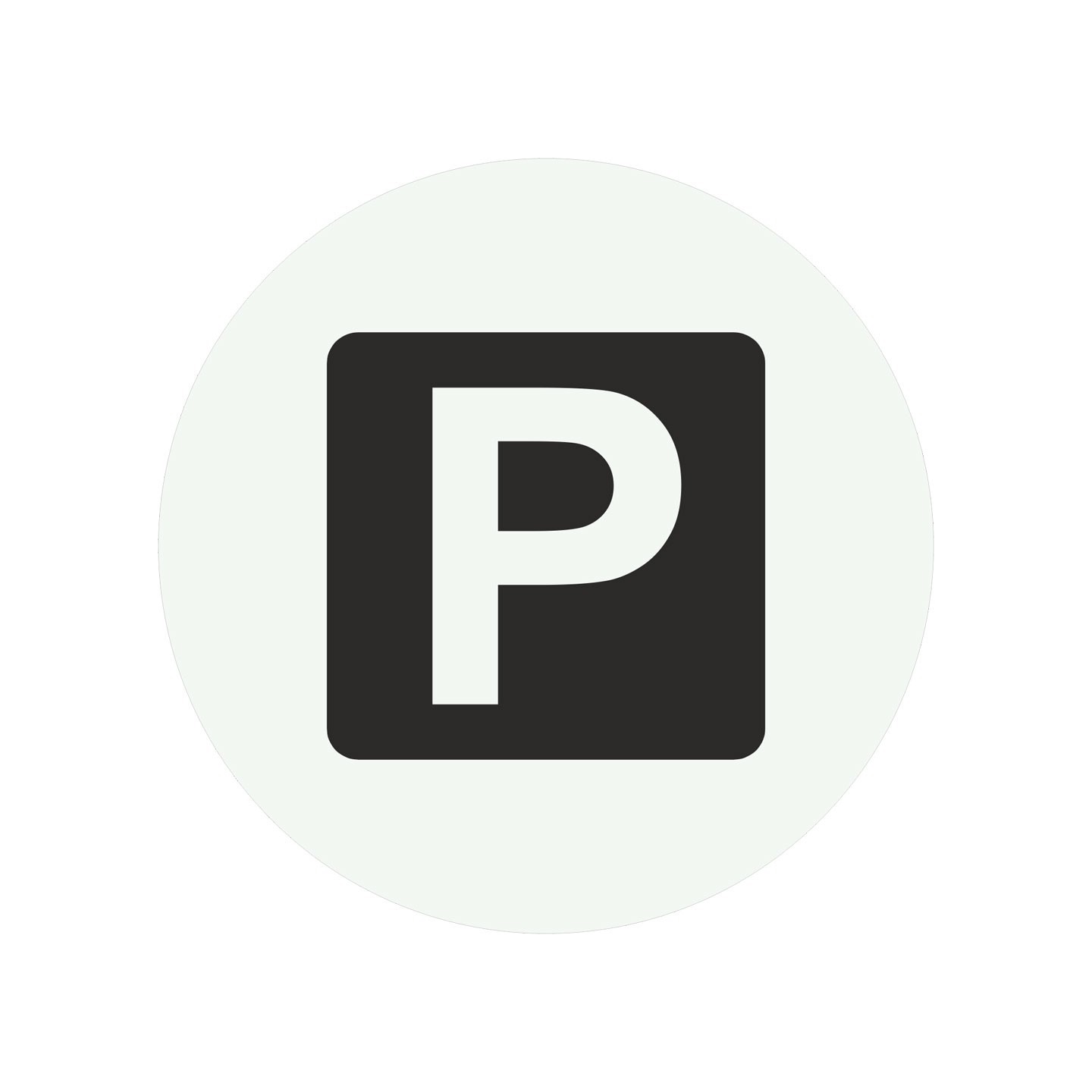 Plaque porte ronde parking blanc