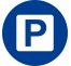 Plaque porte ronde parking bleu