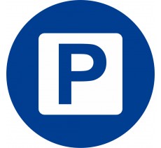 Plaque de porte ronde "Parking" - pictogramme alu ou PVC