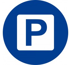 Plaque porte ronde parking bleu