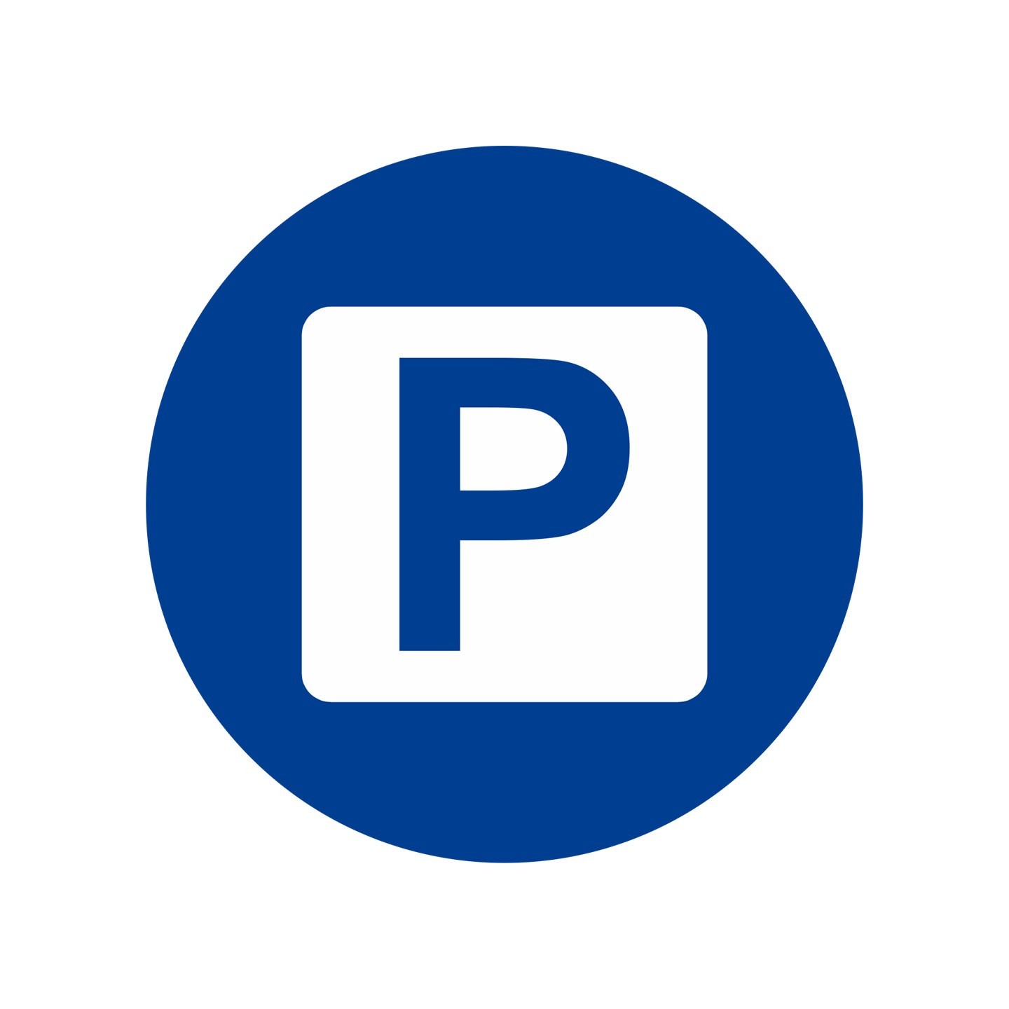 Plaque porte ronde parking bleu