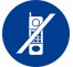 Plaque porte ronde téléphones interdits bleu