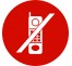Plaque porte alu brossé picto rond téléphones interdits