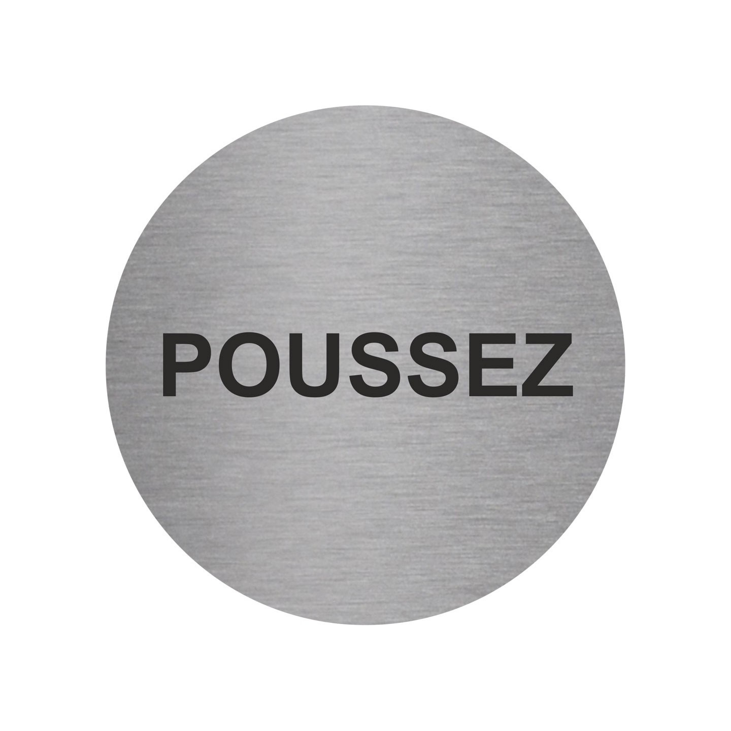 Plaque porte RONDE ascenseur argent