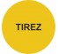 Plaque porte ronde tirez jaune