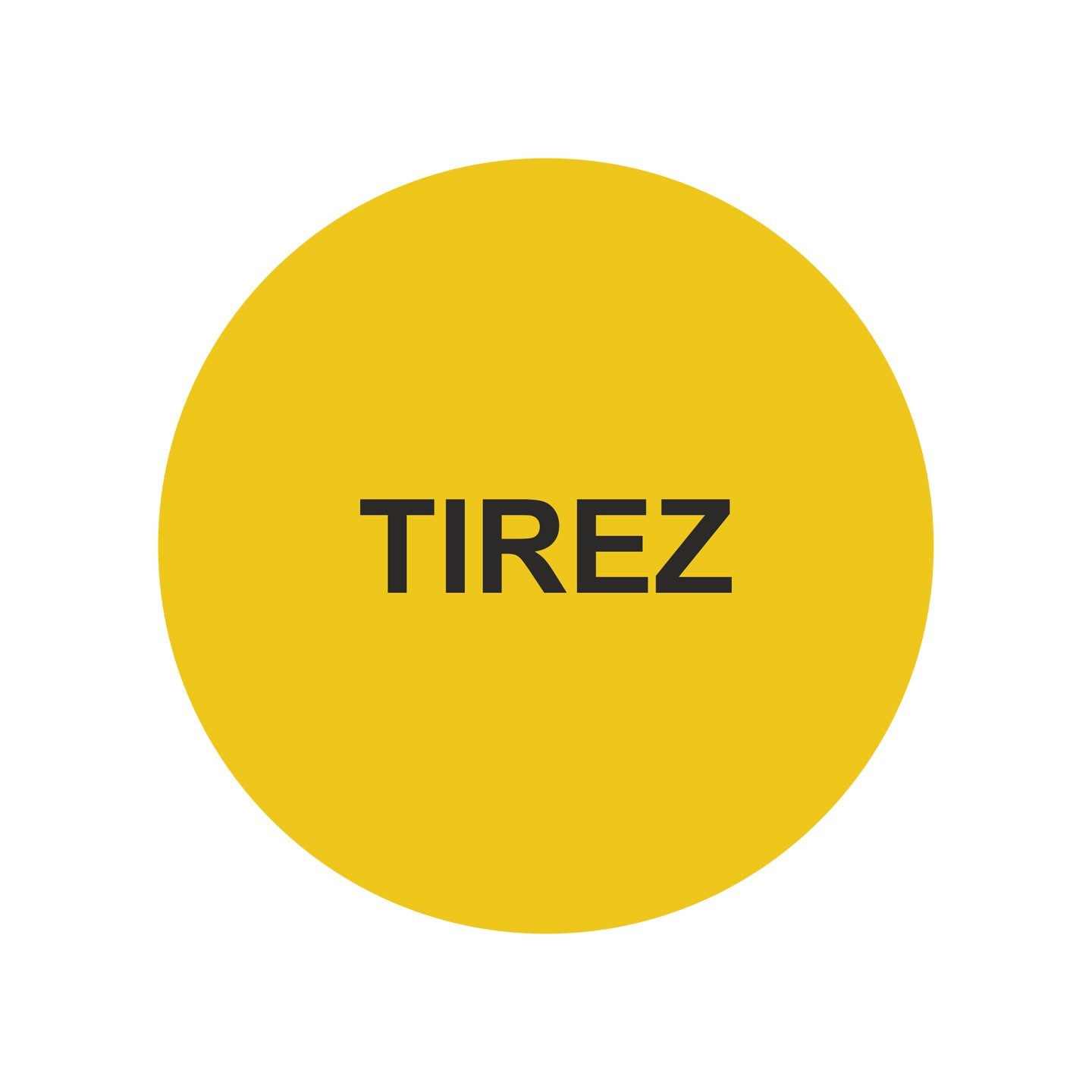 Plaque porte ronde tirez jaune