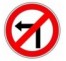 Panneau routier "Interdiction de tourner à gauche à la prochaine intersection" B2a
