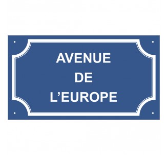 Plaque de rue en alu "Avenue de l'Europe"