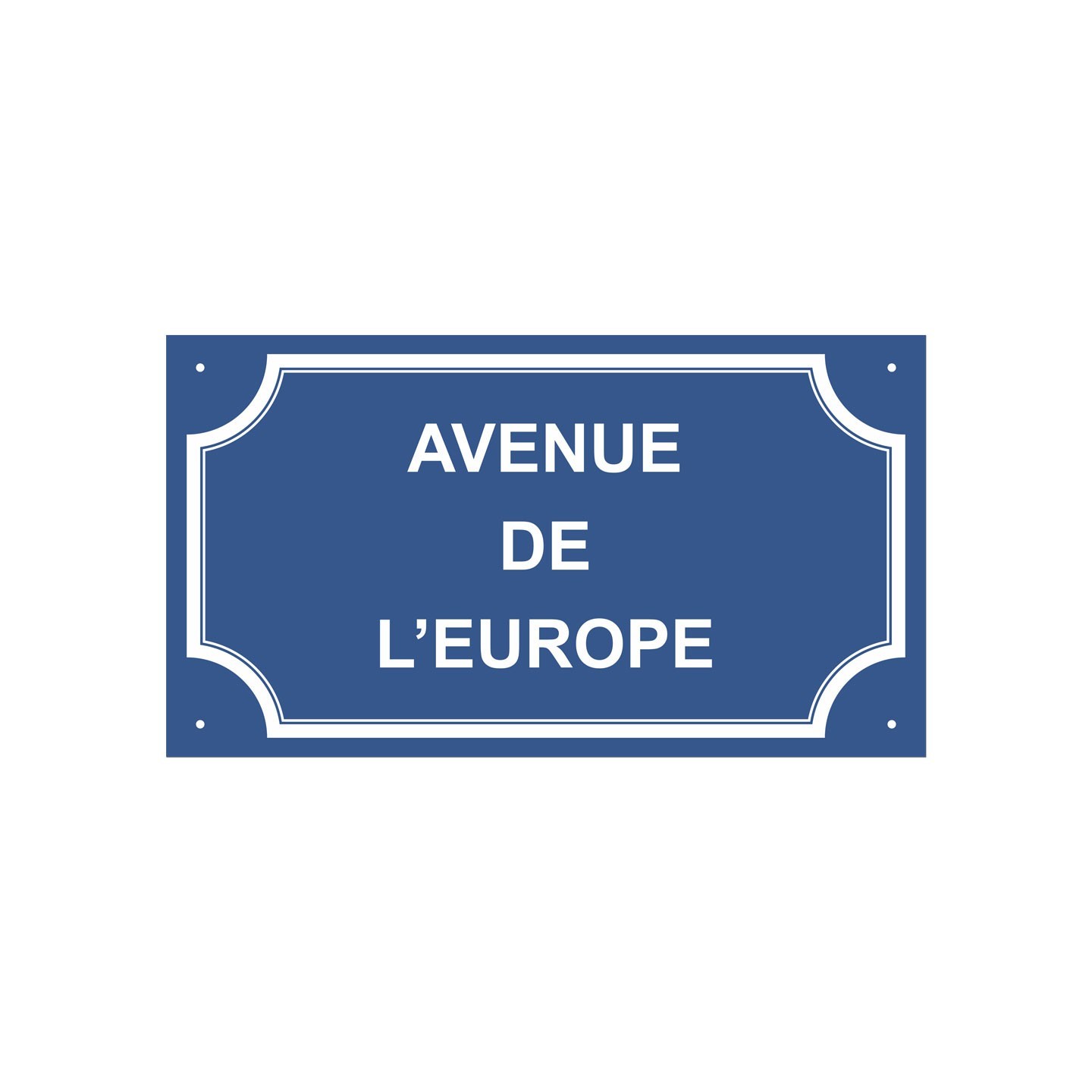 Plaque de rue en alu  "Avenue de l'Europe"
