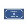 Plaque de rue en alu  "Avenue de l'Europe"